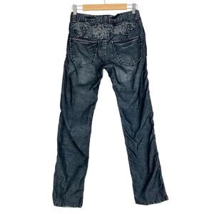 Desigual Lightweight Corduroy Straight Leg‎ Pant Gray Washed Black Size 38